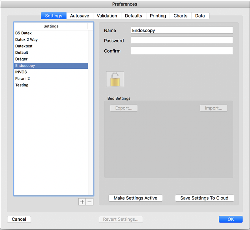 Prefs Window